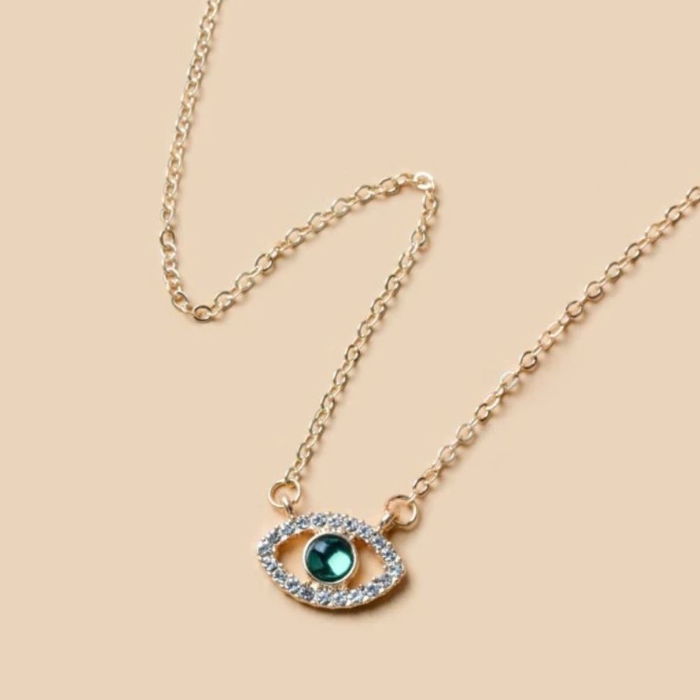 New rhinestone eye charm necklace